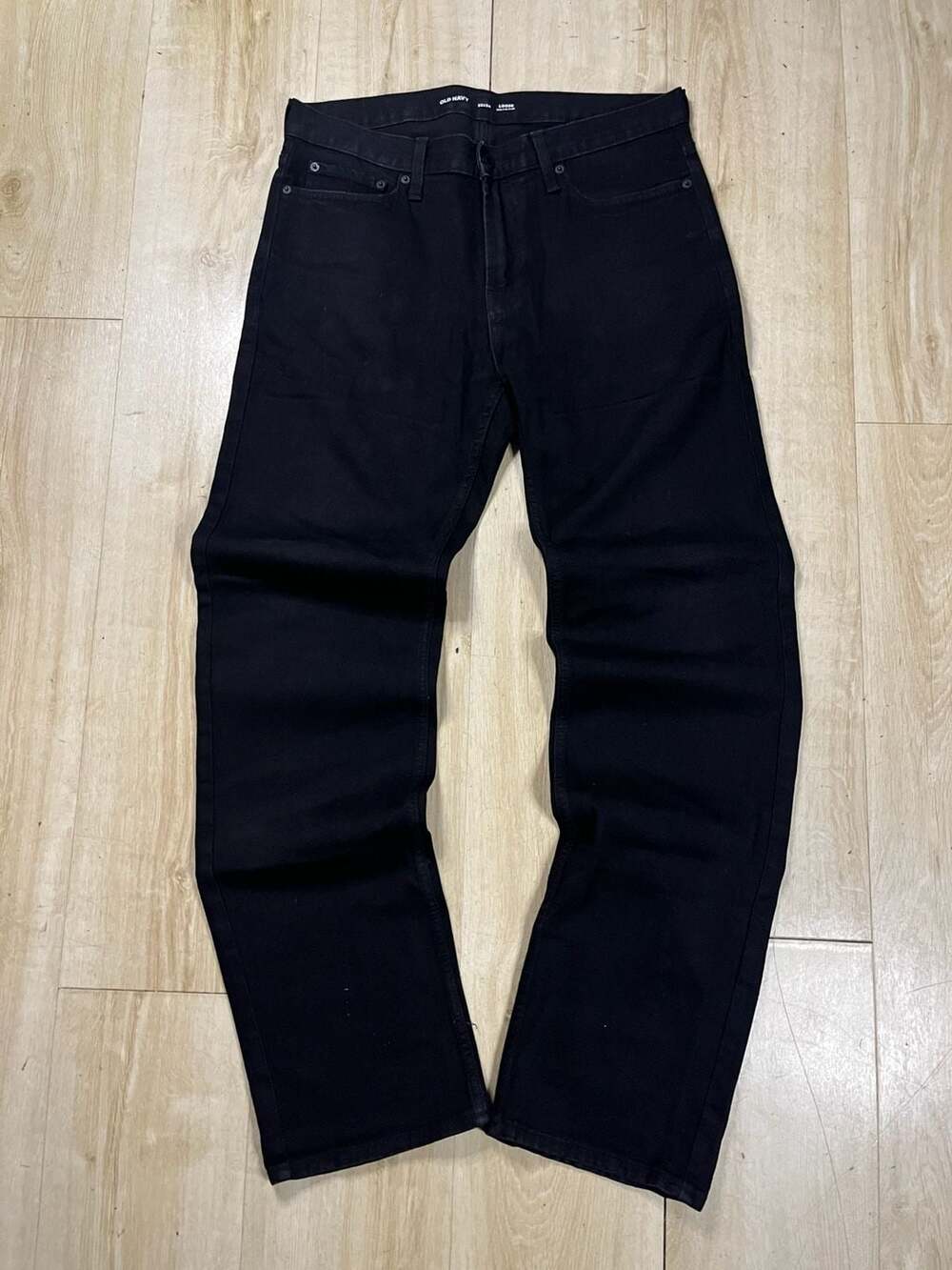 Old Navy Loose Built-In Flex Black Denim Jeans Size 32x34
